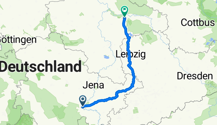 Markt, Saalfeld/Saale nach Zerbster Straße, Dessau-Roßlau