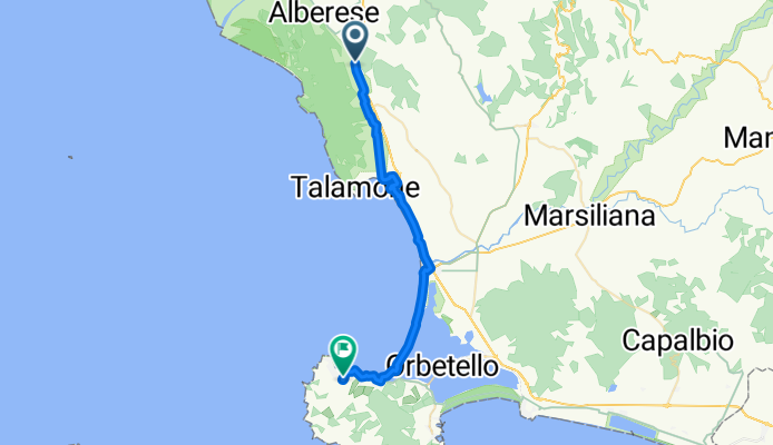 Route to Porto Santo Stefano