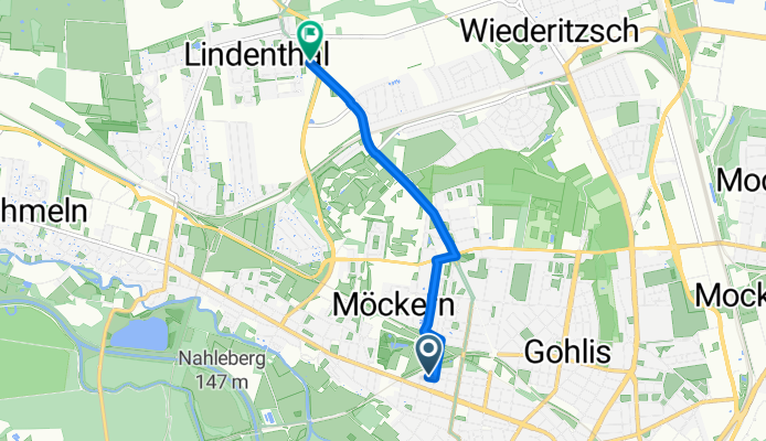 Georg-Schumann-Straße, Leipzig nach An der Hufschmiede, Leipzig