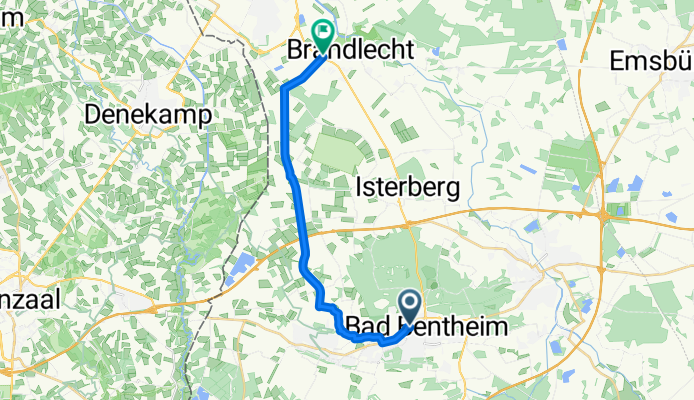 Marktstraße, Bad Bentheim nach Rolinkskamp, Nordhorn