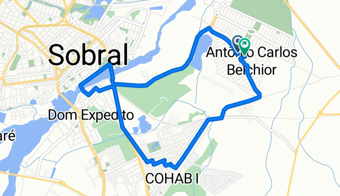 De Rua Vereador Domício Pereira a Rua Vereador Domício Pereira