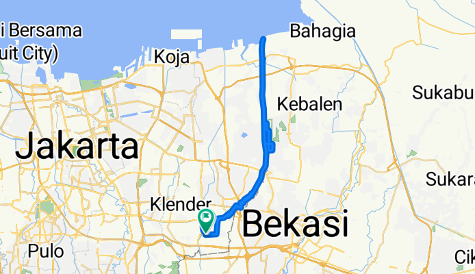 Jalan Kelapa Sawit Raya, East Jakarta to Jalan Kelapa Sawit Raya, East Jakarta