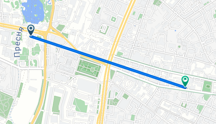 улица Красная Пресня, Москва до Большая Никитская улица, Москва