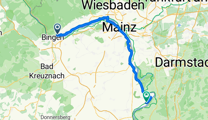 tag 2 : Grabenstraße, Rüdesheim am Rhein nach Landdammstraße, Hamm am Rhein