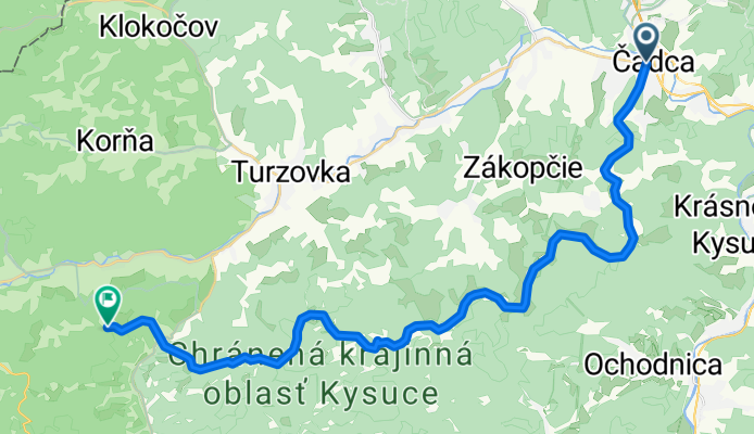 Čadca- Chotár.kopec- s. Semeteš- Vrchrieka
