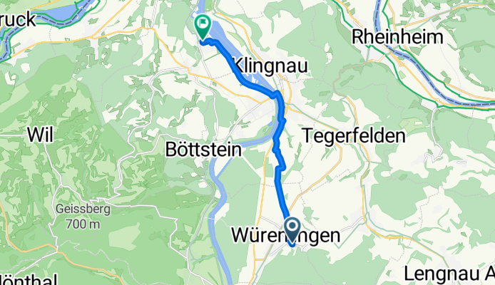 Baderweg, Würenlingen nach Feldstrasse, Leuggern