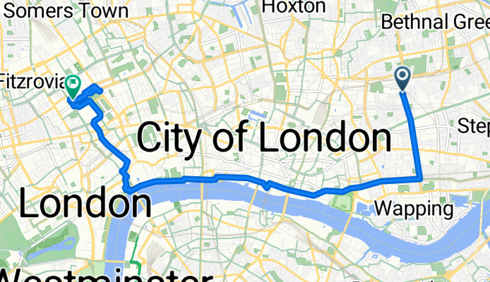 Hemming Street, London to Keppel Street, London