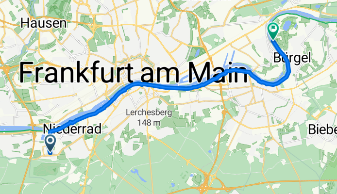 Lyoner Straße, Frankfurt am Main nach Offenbach am Main