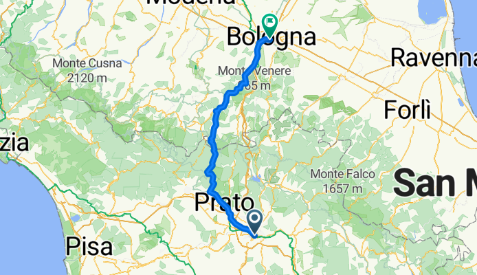 Piazzale degli Uffizi, Florence to Via Sant'Isaia, Bologna