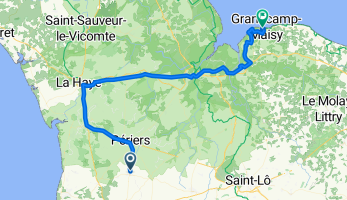 From Coutances to Grandcamp-Maisy
