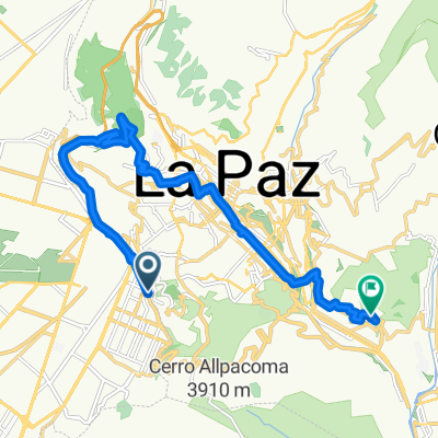 De Estación Teleférico Parque Mirador, La Paz a Paz Nery Nava 310-322, La Paz