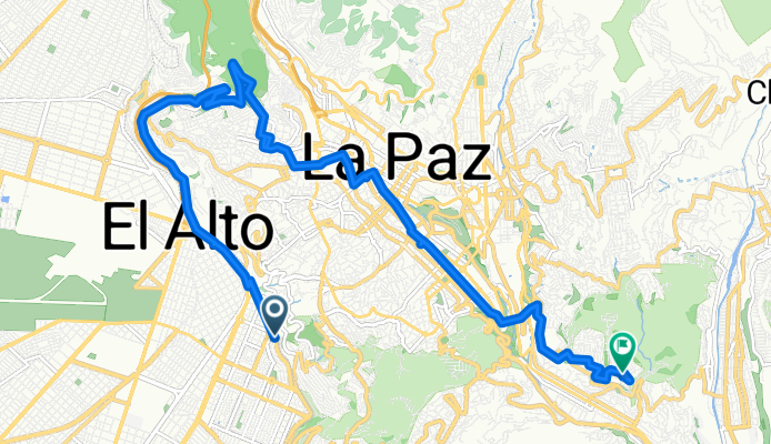 De Estación Teleférico Parque Mirador, La Paz a Paz Nery Nava 310-322, La Paz
