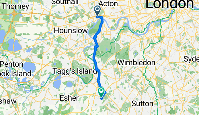 Clayponds Lane, Brentford to Davis Road, Chessington