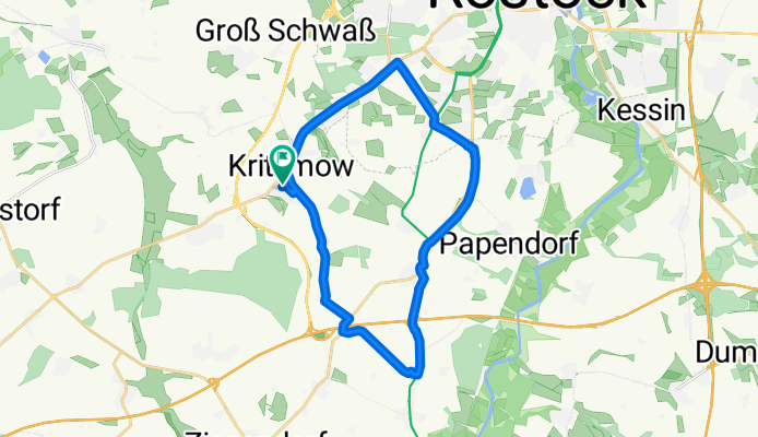 Kritzmow - Buchholz Heide  - Pölchow - Niendorf - Sandkrug - Biestow - Friedhof - Kritzmow