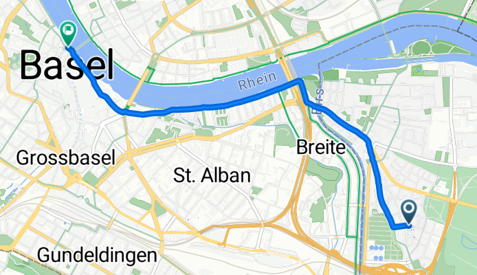 Burenweg, Birsfelden nach Blumenrain, Basel