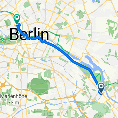 Köpenicker Landstraße, Berlin nach Jean-Monnet-Straße, Berlin