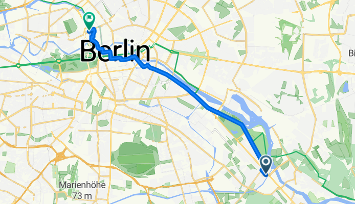 Köpenicker Landstraße, Berlin nach Jean-Monnet-Straße, Berlin