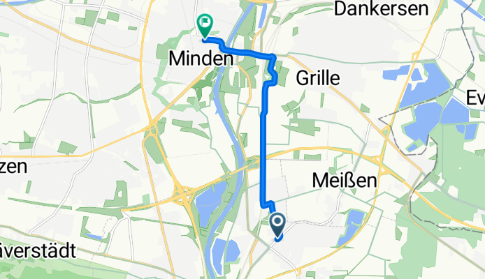 Route nach Marienstraße, Minden