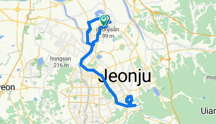 송천동2가, 전주시에서 송천동2가, 전주시까지