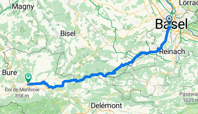 Von Basel bis Pruntrut 900 HM