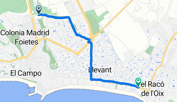 Avenida Beniardá to Avenida del Mediterráneo