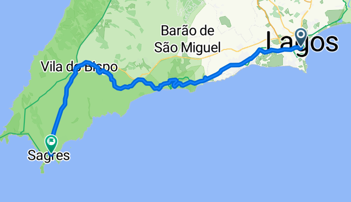 Praça Luís de Camões, Lagos to Rua Cmdt Matoso, Sagres