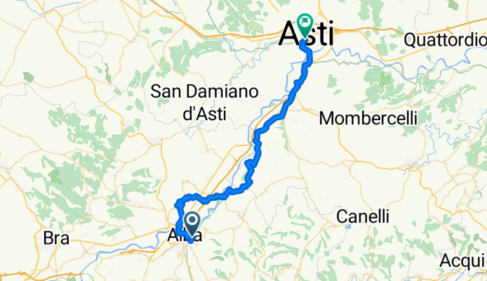 Viale Cherasca, Alba nach Piazza San Secondo, Asti