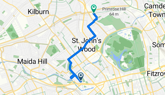 Hermitage Street, London to Swiss Cottage Library, London