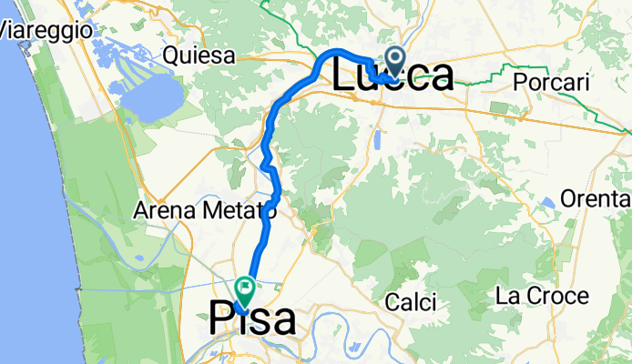 Via Santa Croce, Lucca to Piazza Arcivescovado, Pisa