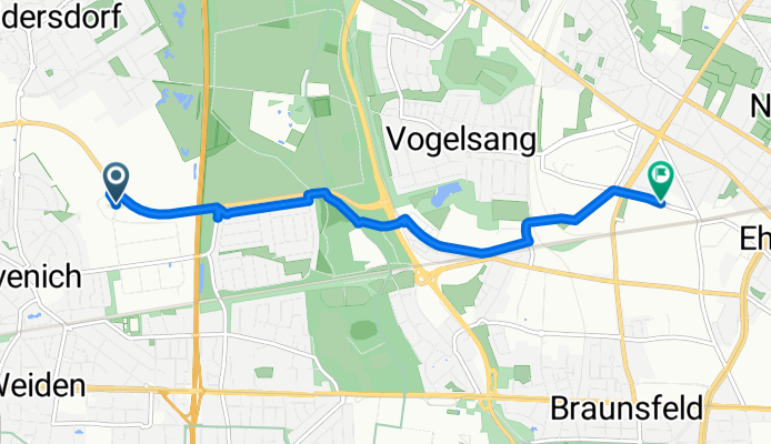 Ottostraße, Köln nach Am Alten Güterbahnhof, Köln