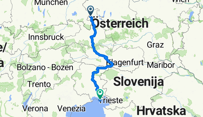 Route von Salzburg