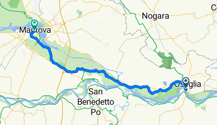 Via Gnocchi Viani, Ostiglia nach Piazza Martiri di Belfiore, Mantua