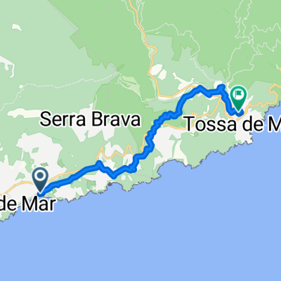 Passeig de Camprodon i Arrieta, Lloret de Mar naar Avinguda Pau Casals, Tossa de Mar