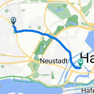 Stresemannstraße, Hamburg to Große Bäckerstraße, Hamburg