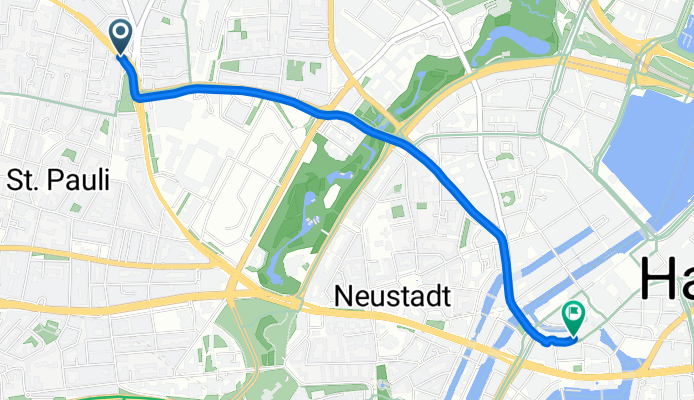 Stresemannstraße, Hamburg to Große Bäckerstraße, Hamburg