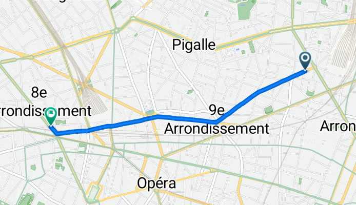 Rue de Dunkerque, Paris à Boulevard Malesherbes, Paris
