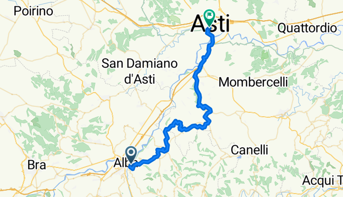 Viale Cherasca, Alba nach Piazza San Secondo, Asti