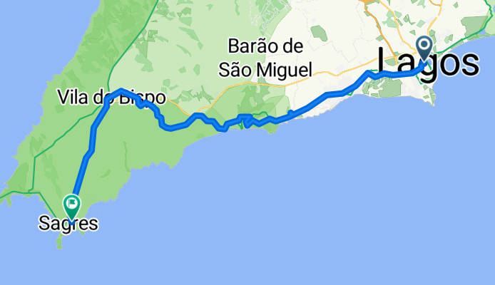 Rua Nova da Aldeia, Lagos to Rua Cmdt Matoso, Sagres