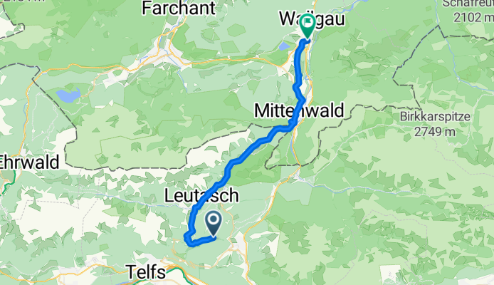 Wildmoos, Telfs nach Walchenseestraße, Krün