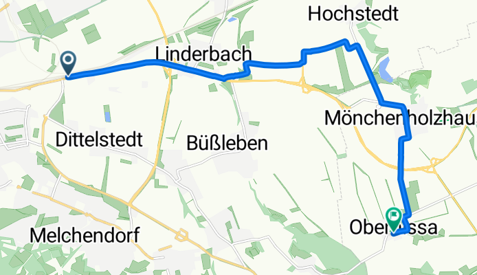 Azmannsdorfer Weg, Erfurt nach Eiskeller, Grammetal