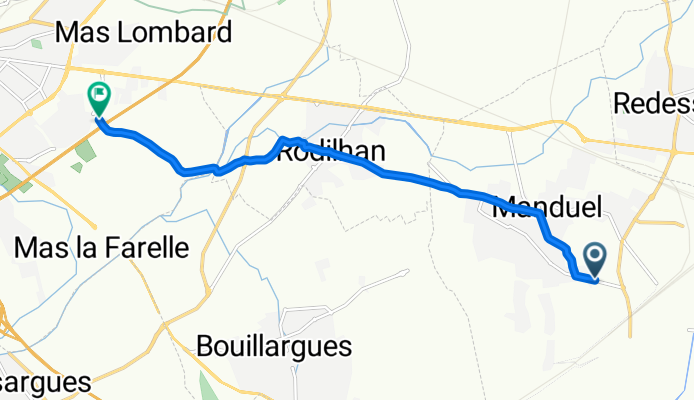 Chemin de St Paul, Manduel to Chemin du Pont des Îles, Nîmes