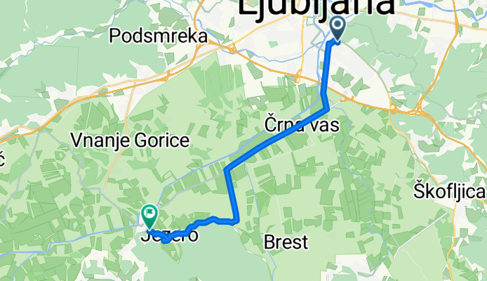 Route from Melikova ulica