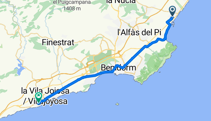 Carrer les Piteres, Altea to Avinguda de la Marina Baixa, La Vila Joiosa