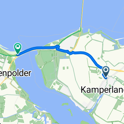 Ruiterplaatweg, Kamperland nach Parallelweg N 57 West, Vrouwenpolder