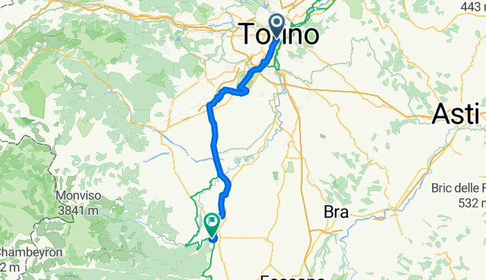 Via Alessandro Volta, Turin to Via Santa Chiara, Saluzzo