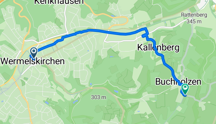 Route nach Wermelskirchen