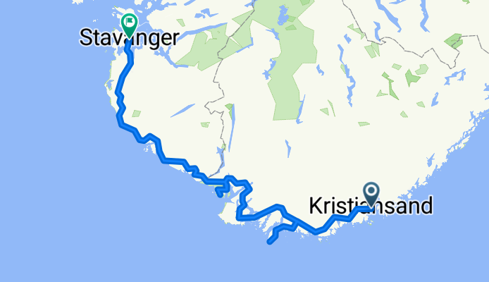 GPSwerk-Tour/Track: Tour 1 Kristiansand Stangen 372km