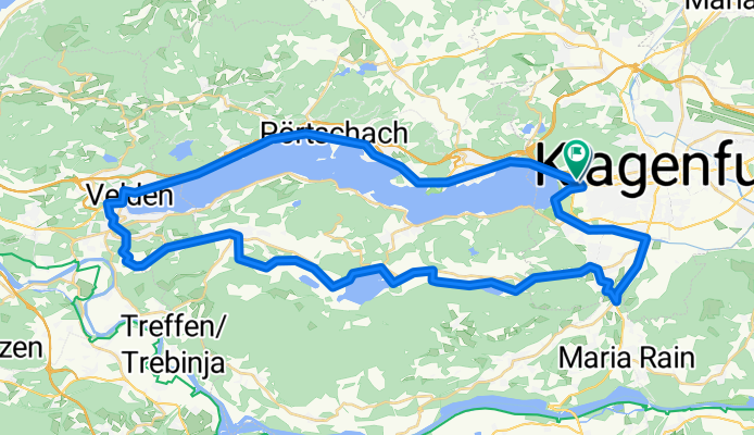 Wörtherseerunde (55  km ) Klagenfurt, Seenrunde, Velden  retour.