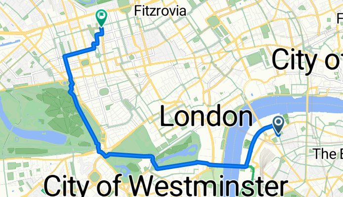 Waterloo Road, London to Nottingham Street, London