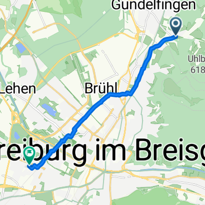 Heuweilerweg, Gundelfingen nach Rotermelweg, Freiburg im Breisgau